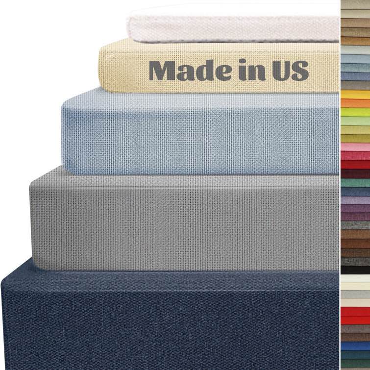 premium 1" bench seat cushion bay window cushion customizable for indoor 34" w x 14" d/outdoor use light beige 