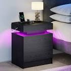 westerly modern style wooden nightstand with led 439100 1**
