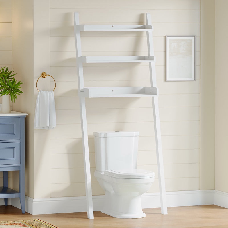 MINCETA Over The Toilet Storage, Wooden 3-Shelves Over The Toilet