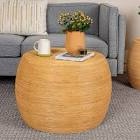 Marina Round Bamboo Rattan Barrel Coffee Table