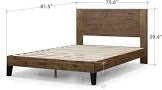 zinus tonja wood platform bed frame with headboard, mattress foundation with wooden slat support, no box spring needed, easy assembly, king
