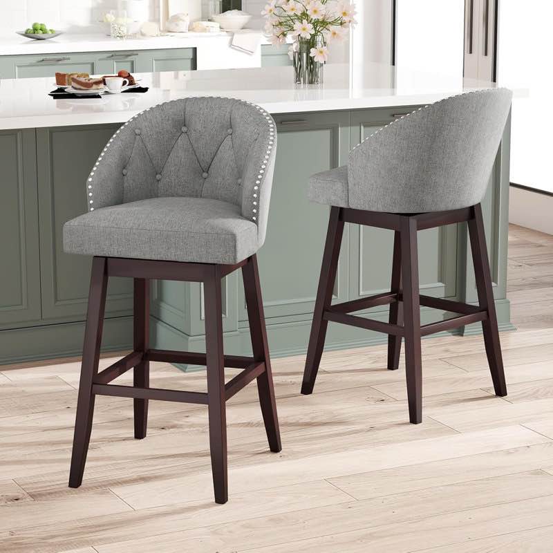 mandica swivel upholstered counter stool set of 2 