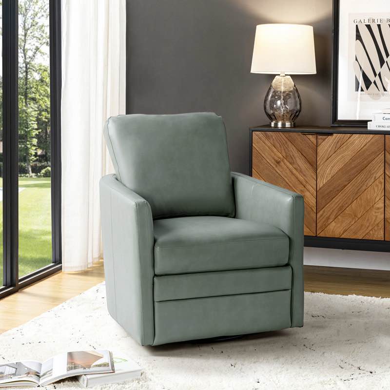 (incomplete only box a) alfonso faux leather swivel accent chair with removable cushion