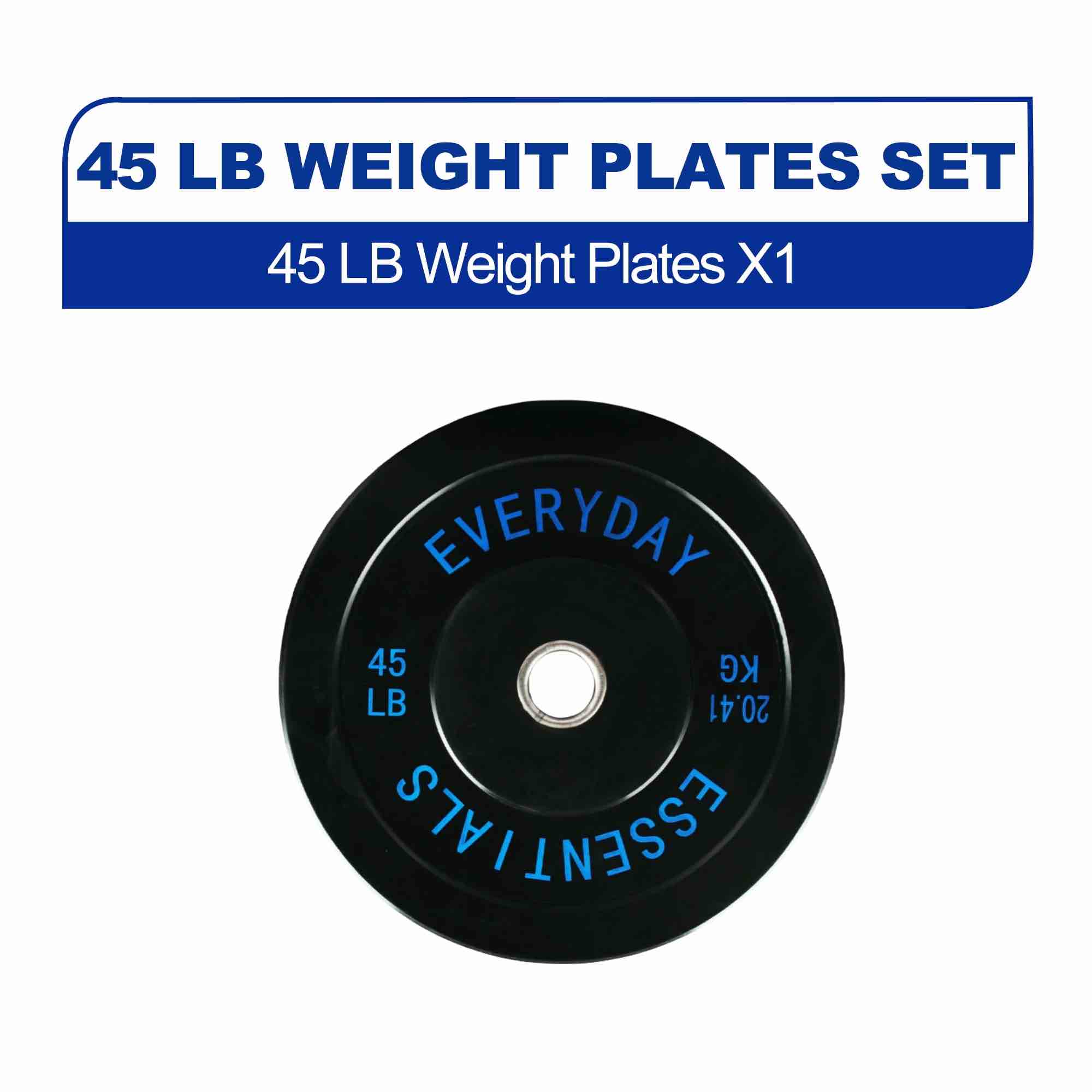 BalanceFrom Olympic Bumper Plate Weight Plate with Steel Hub, Black, 45 lbs Single