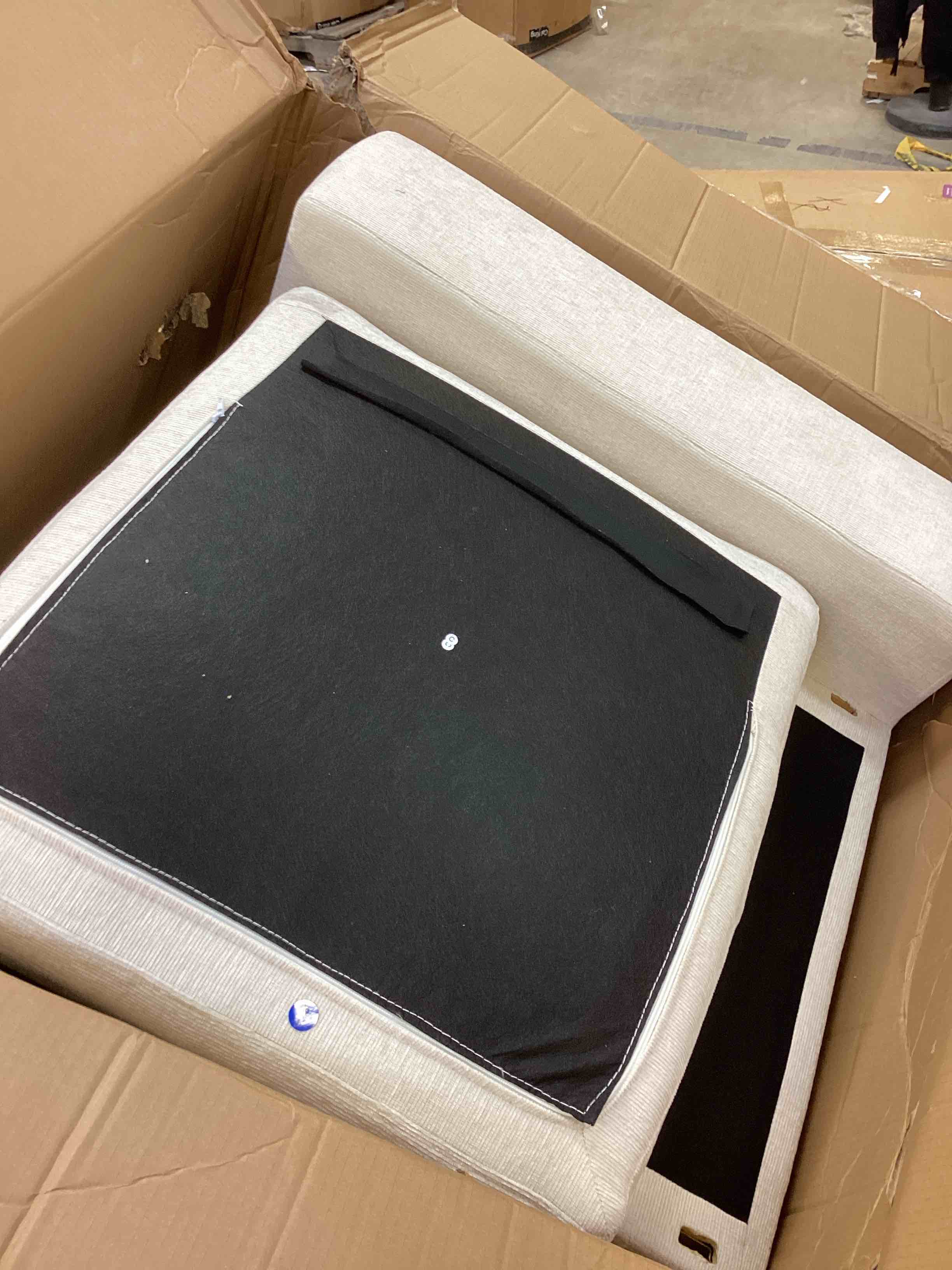 Condition photo showing As Is for (incomplete pickup box 7 of 8 only) 144" Chenille Modular Sectional Sofa 8 Seat Oversized Upholstered Cloud Couch With Corner & Movable Ottoman