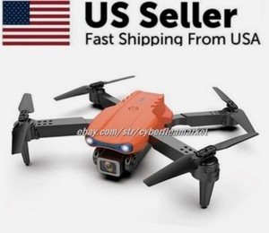 e88 pro wifi fpv foldable quadcopter hd 4k wide angle dual camera drone orange