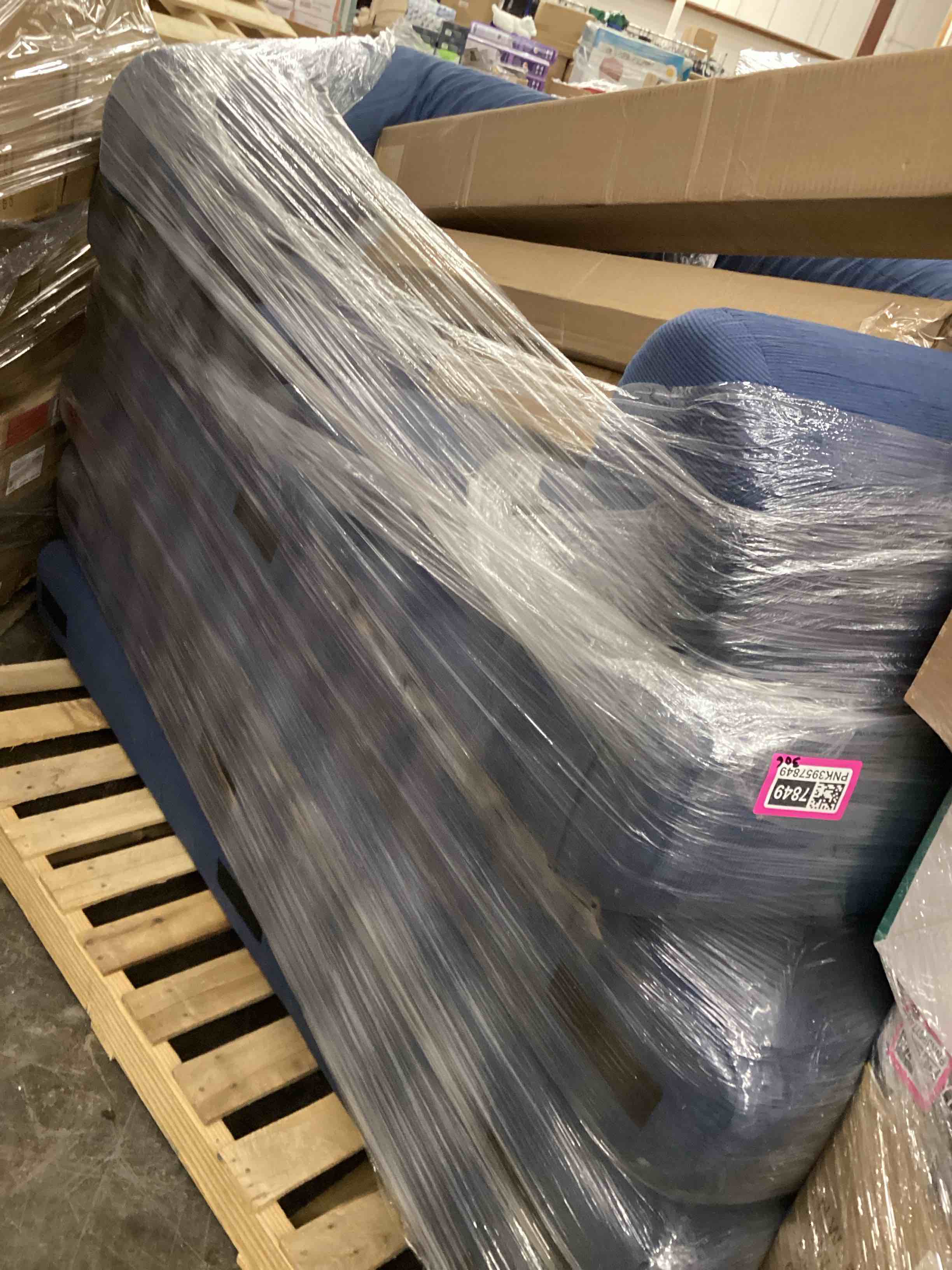 Condition photo showing As Is for Convertible Sleeper Sofa Bed with Cylindrical Pillow, Corduroy Folding Mattress Couch, Floor Sofa Sofa-in-a-Box, No Installation & Easy to Transport, Deep Seat