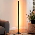 dewenwils led corner floor lamp, 57.5" minimalist dimmable light, standing tall lamp for living room, bedroom, office, 3000k warm white light (black)-hlfl02k1