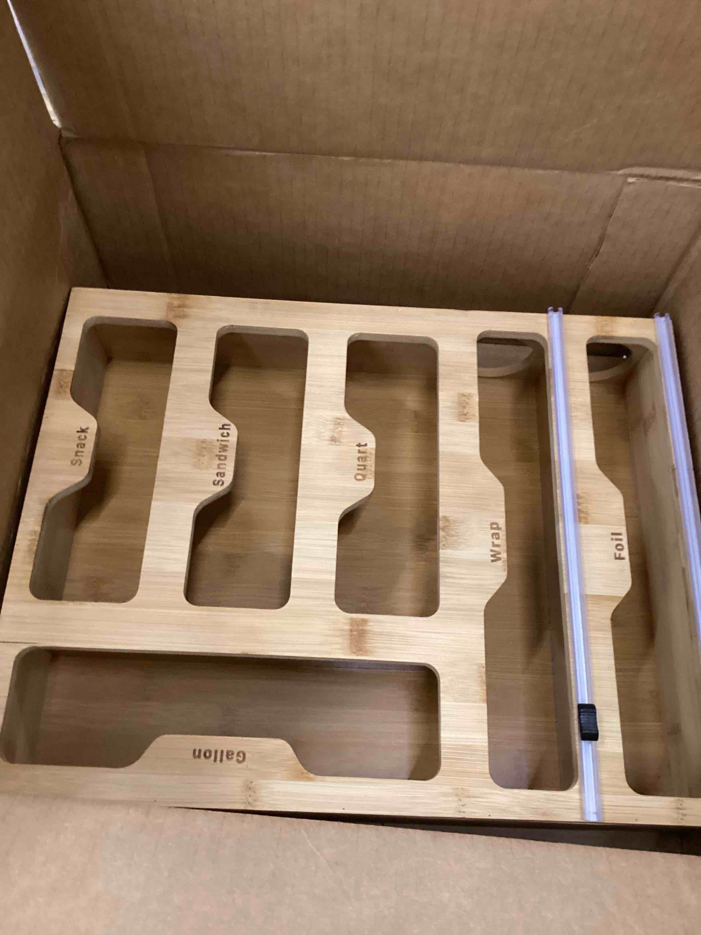 Condition photo showing As Is for Bay Isle Home Bamboo Kitchen Drawer Organizer