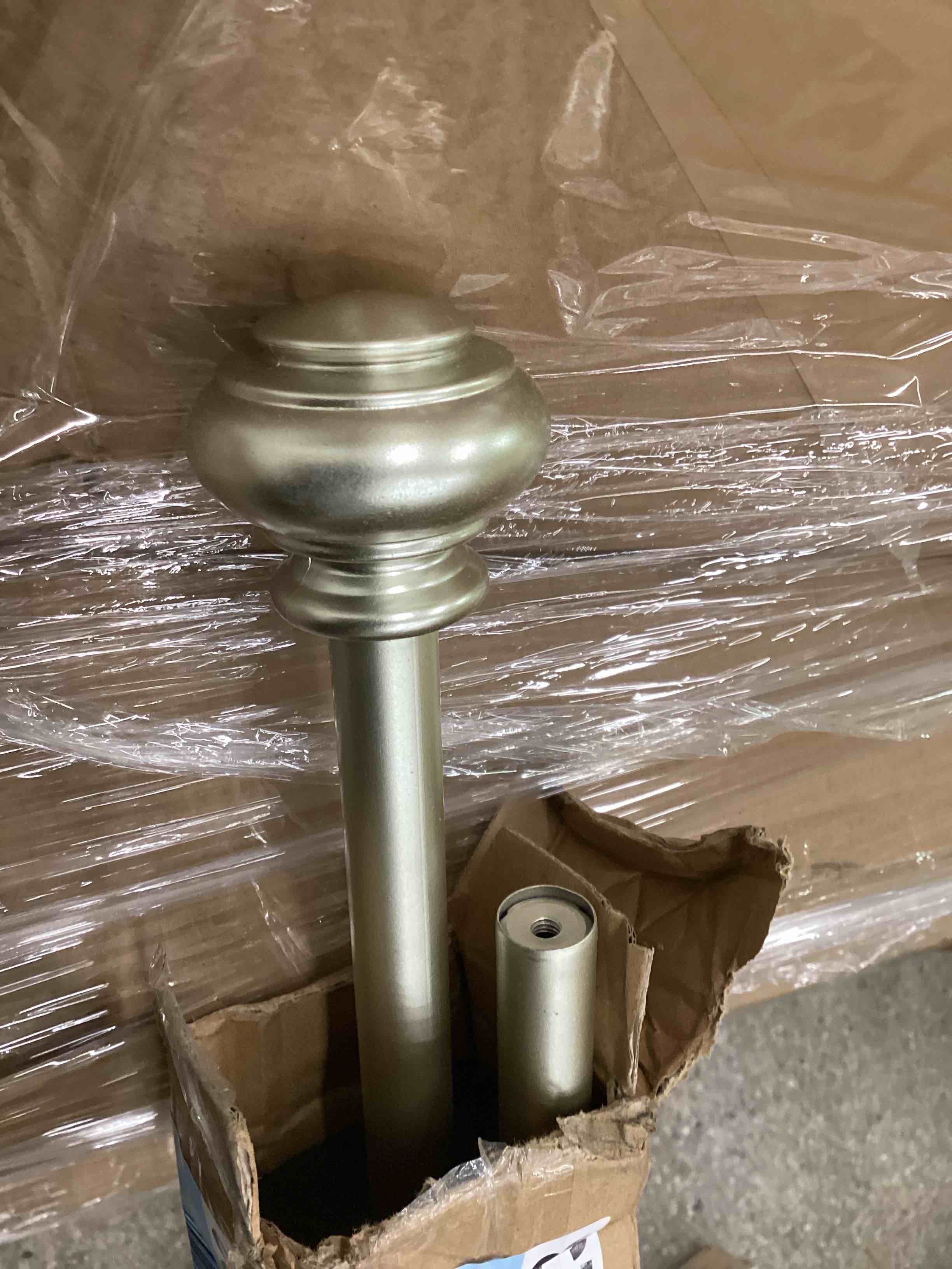 Condition photo showing As Is for Nickel Curtain Rods for Windows 48-84 inch,3/4 inch Heavy Duty Adjustable Decorative Curtain Rod with Modern Finials,Window Rods for Bedroom, Living Room,Patio and Kitchen