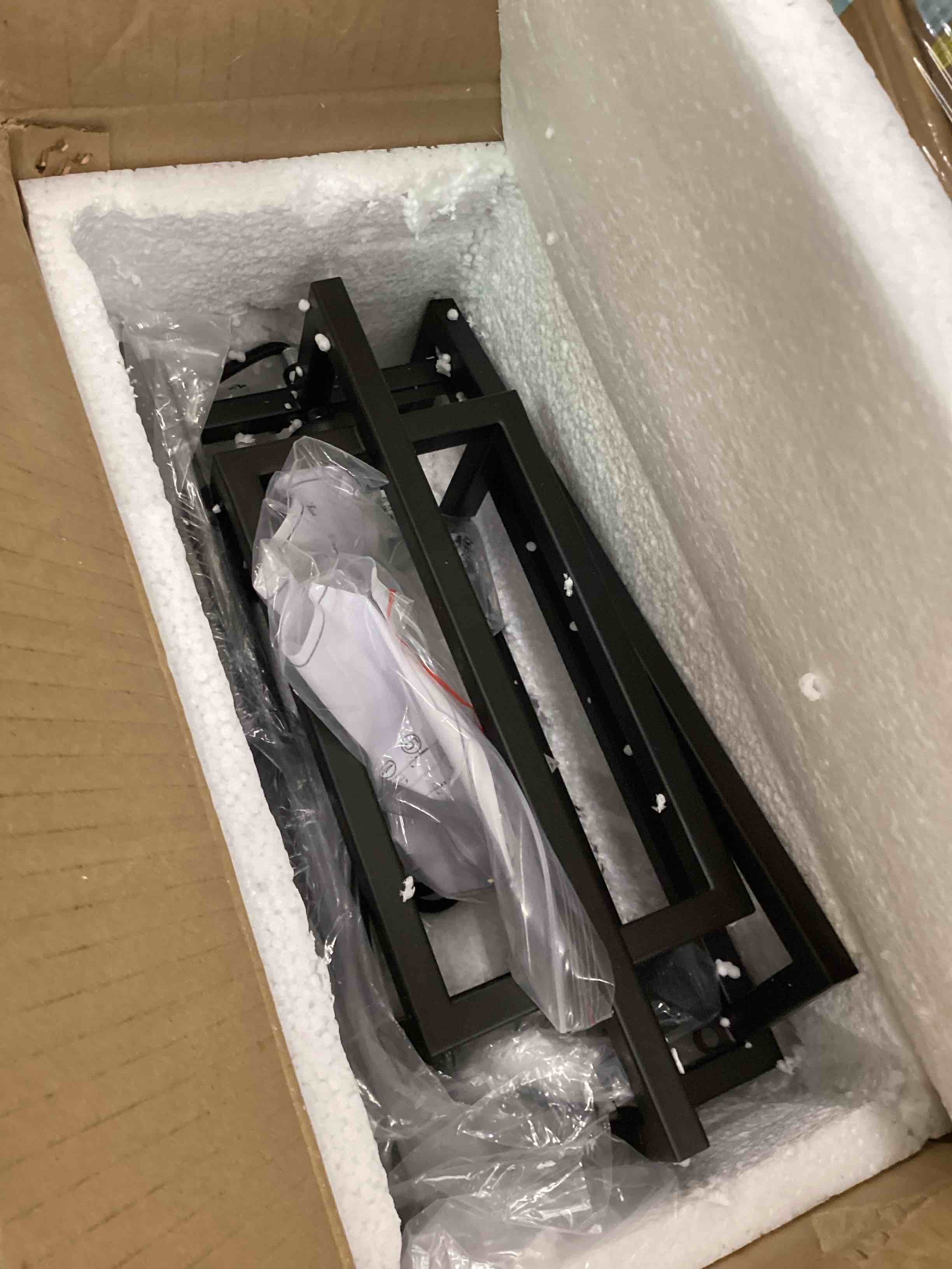 Condition photo showing As Is for 1 - Light 5.51'' Dimmable Farmhouse Square/ Rectangle Lantern Geometric Single Pendant Light By Ebern Design