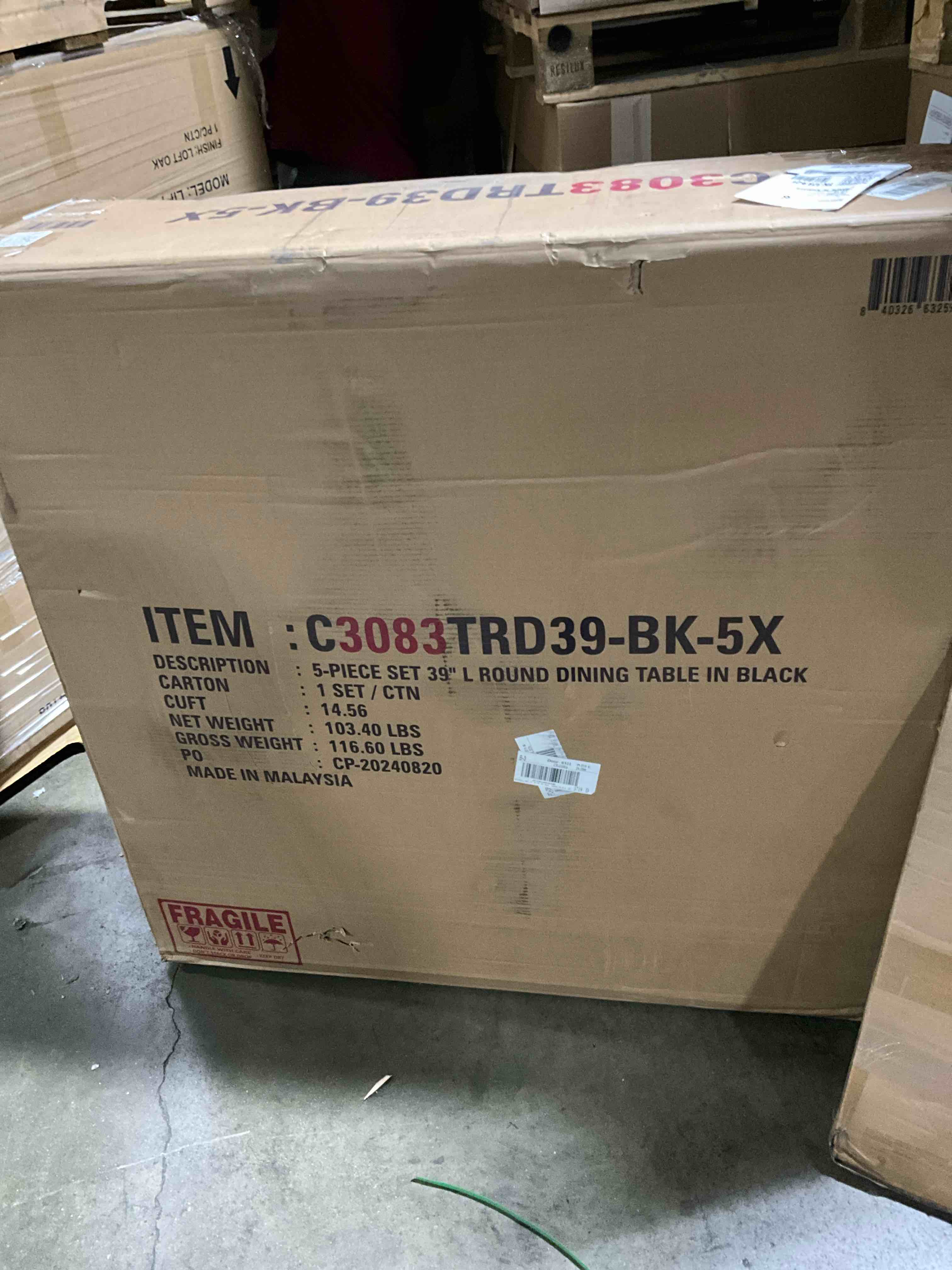 Condition photo showing Good Condition for ChaletPosh Black Contemporary/Modern Dining Room Set with Round Table ( Seats 4 )