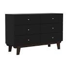 Hillsdale Kincaid 6-Drawer Modern Wood Dresser in Matte Black