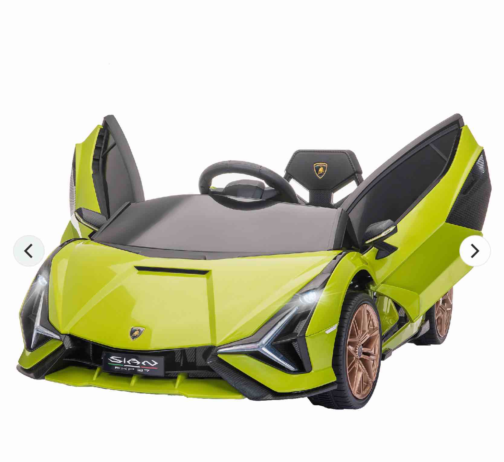 Aosom 12V Lamborghini SIAN Licensed Electric Car for kids with Remote Control, Horn, Music, & Headlights, Green