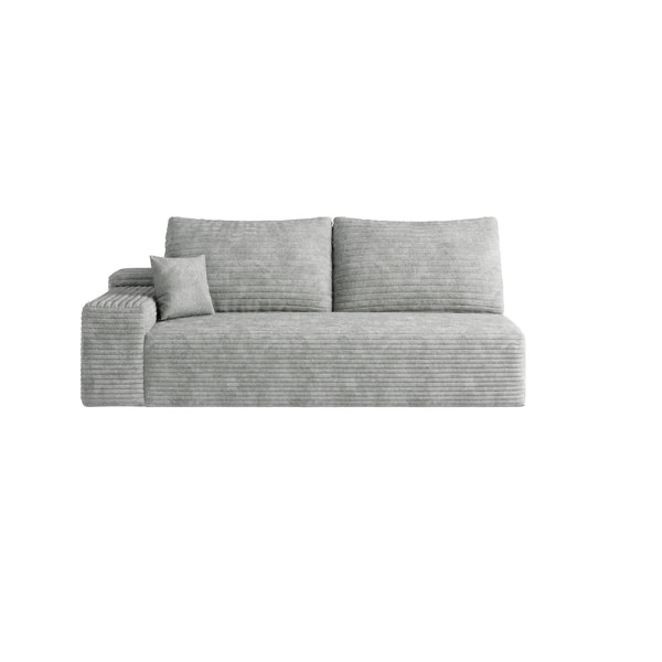 W2824P239917 Y119-3L-Grey Plush Corduroy Modular 3-Seater Sectional Sofa With Chaise, No Assembly, Cozy Lounge - Antique Grey