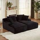 (incomplete, box 1/2) 78” modern velvet double chaise sof