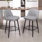 aa2 swivel counter height bar stools , gray , set of 2