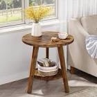 solid wood round side table 