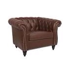 (1 box) Brown 40 in. W Faux Leather PU Armchair