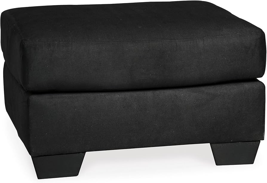 (Incomplete)Signature Design by Ashley Darcy Casual Plush Square Accent Ottoman, Black