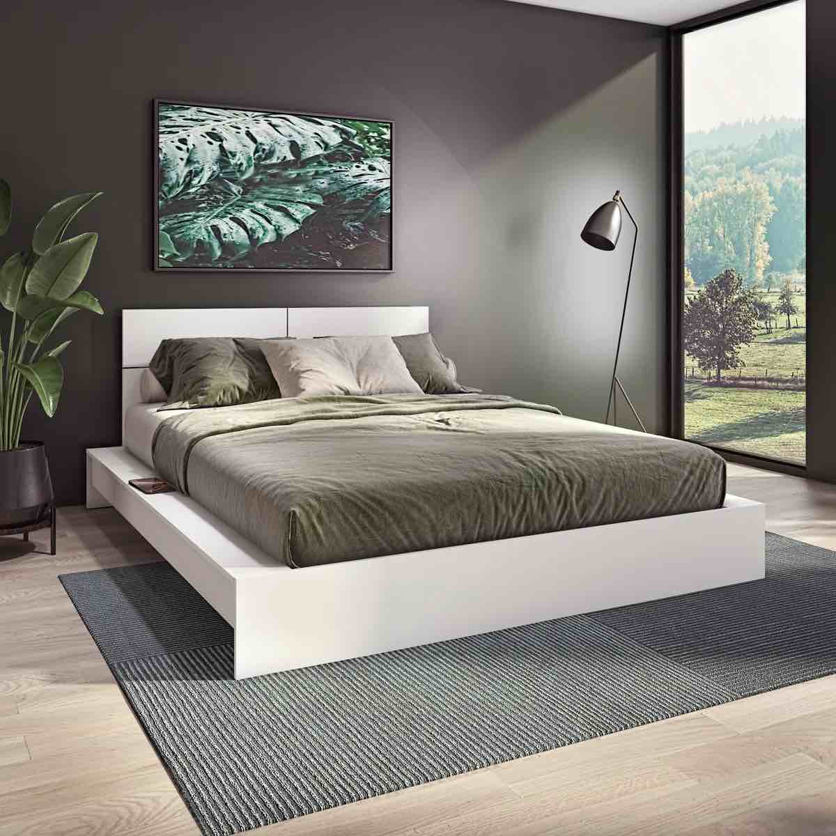 zen omega platform bed + headboard. (set of 2) by ebern designs