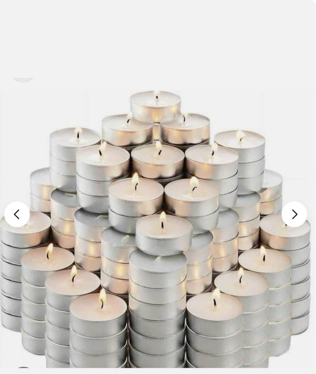 Blanc & Bleu 100 Pack Tealights Candles Christmas 4 Hour Burn Time