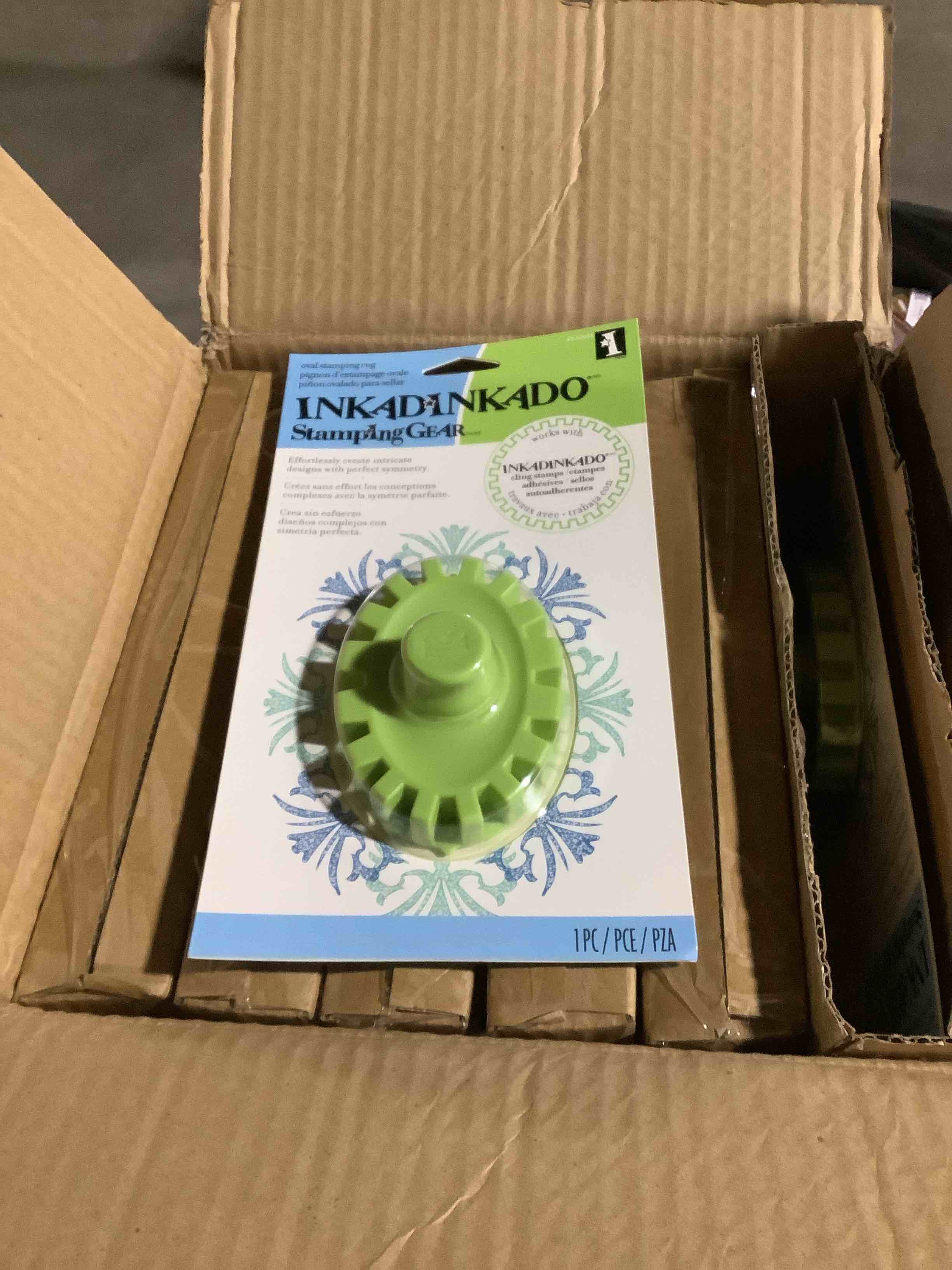 Condition photo showing New/Like New for Inkadinkado Stamping Gear Oval Cog Stamp 12 pcs By Package