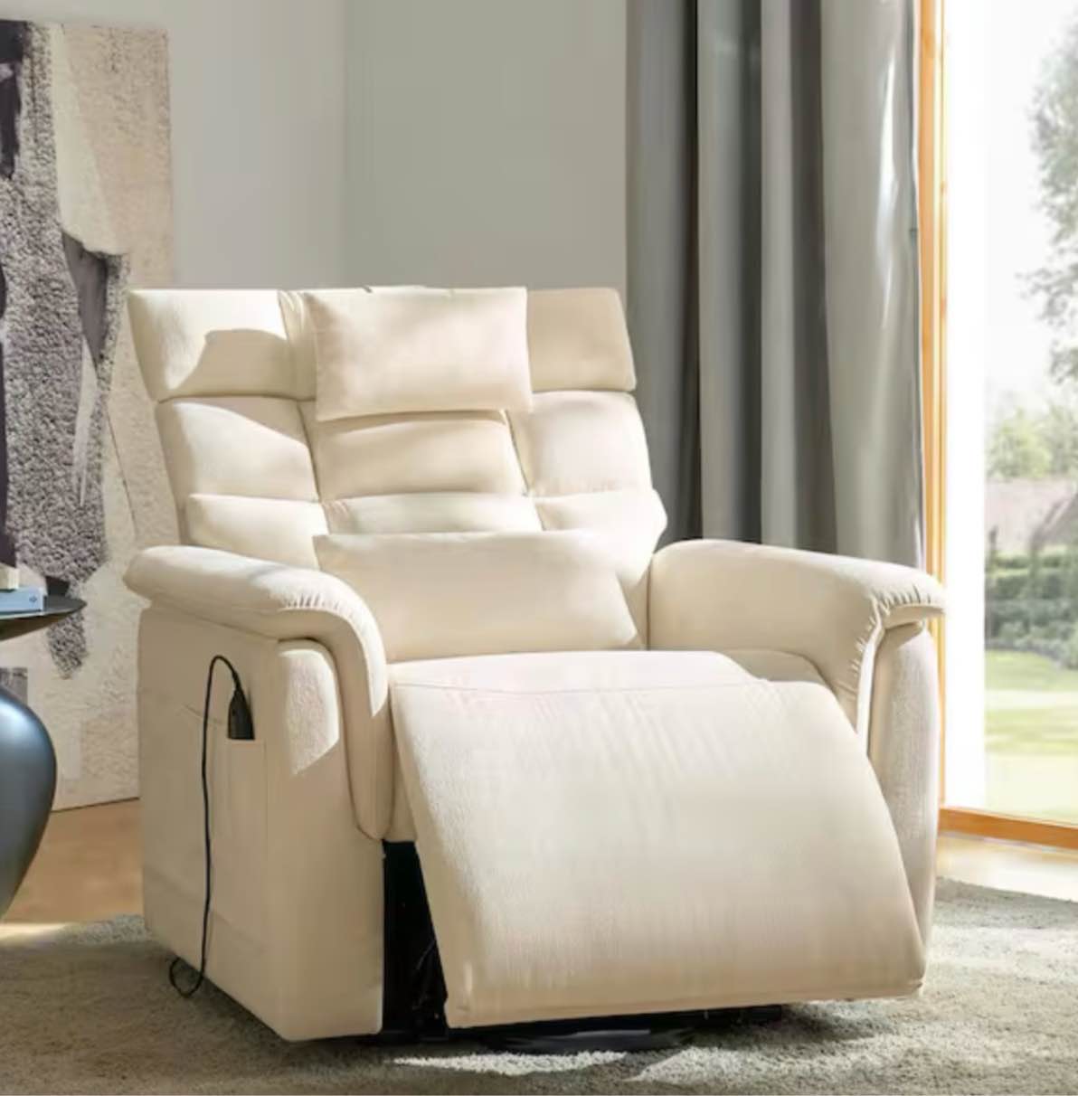 Embrace power lift recliner with heating and massage Beige