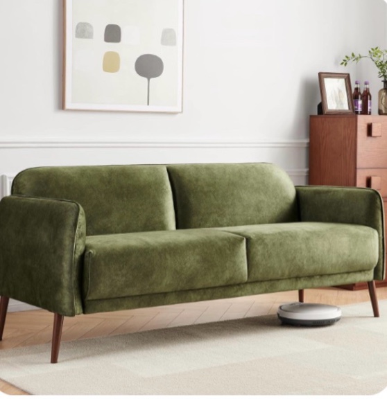Atopston 67" Loveseat Sofa, Mid Century Modern Decor Sofa Couch with Pillows and Thick Seat Green