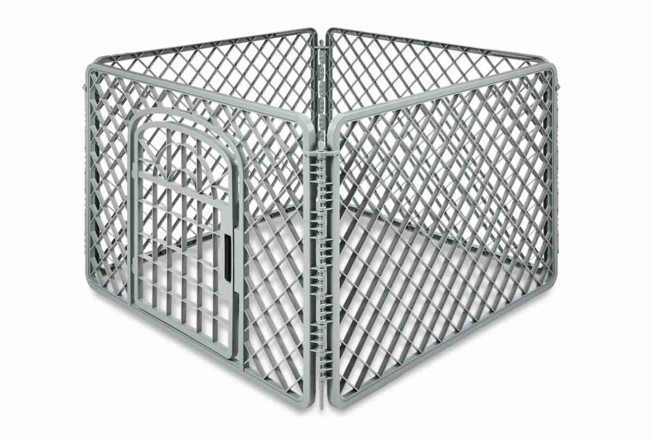 vibrant life 4-panel pet playpen, 24”h dog fence with door for indoor and outdoor use