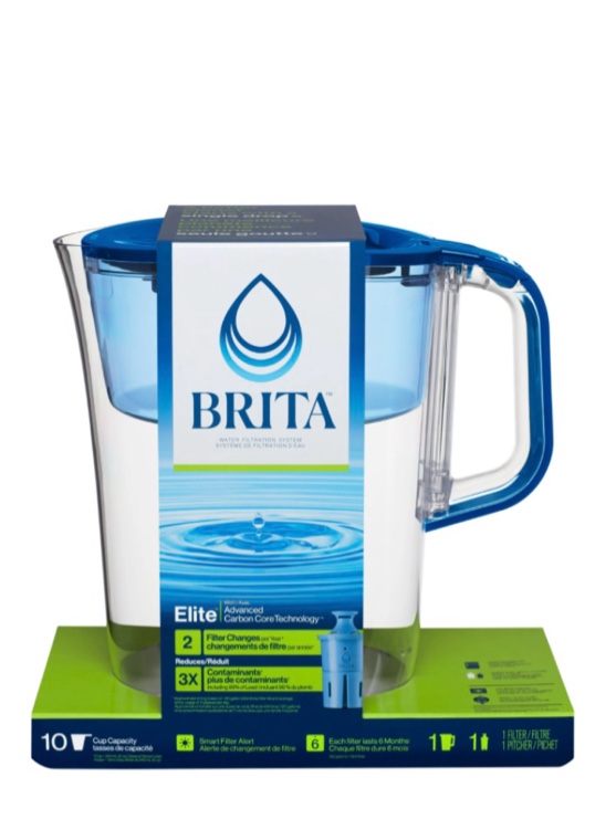 brita large 10 cup blue tahoe water filter pitcher with 1 brita elite filter