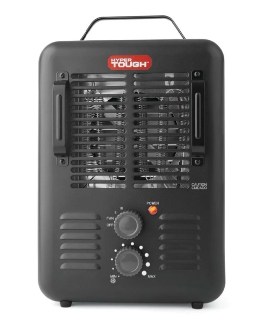 hyper tough 1500w electric utility fan- forced space heater, indoor, black, dq2211