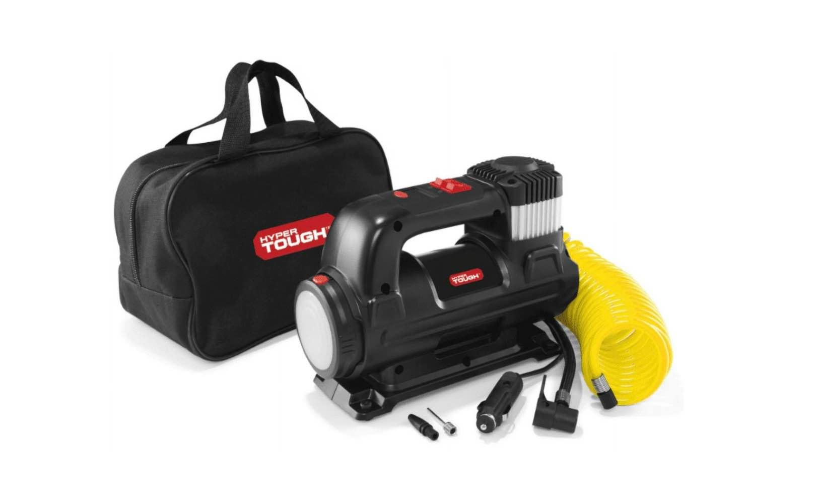 hyper tough dc 12v heavy duty direct drive digital tire inflator with detachable led light