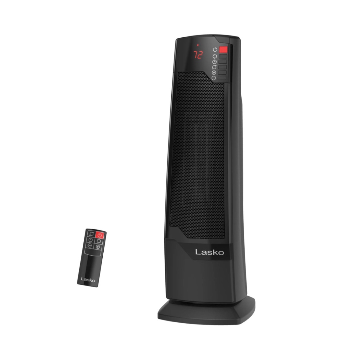 Lasko 22" 1500W Oscillating Electric Ceramic Tower Space Heater with Remote, Black, CT22835