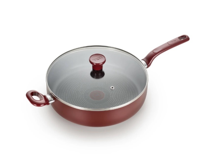 T-fal Easy Care Nonstick Cookware, Jumbo Cooker, 5 Quart, Red