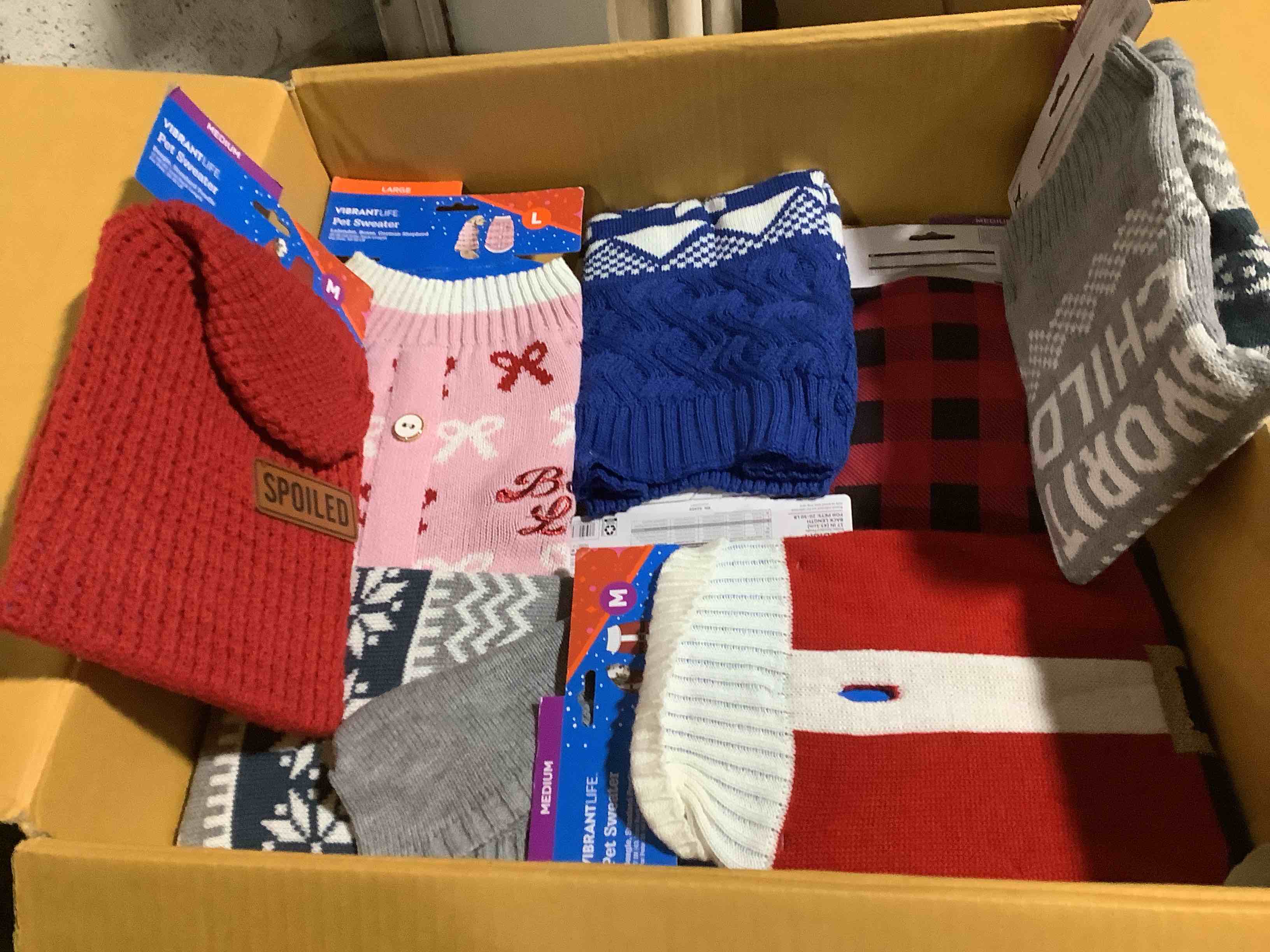 Condition photo showing Good Condition for Assorted Of CLOTHES for DOGS of all sizes ands colors.