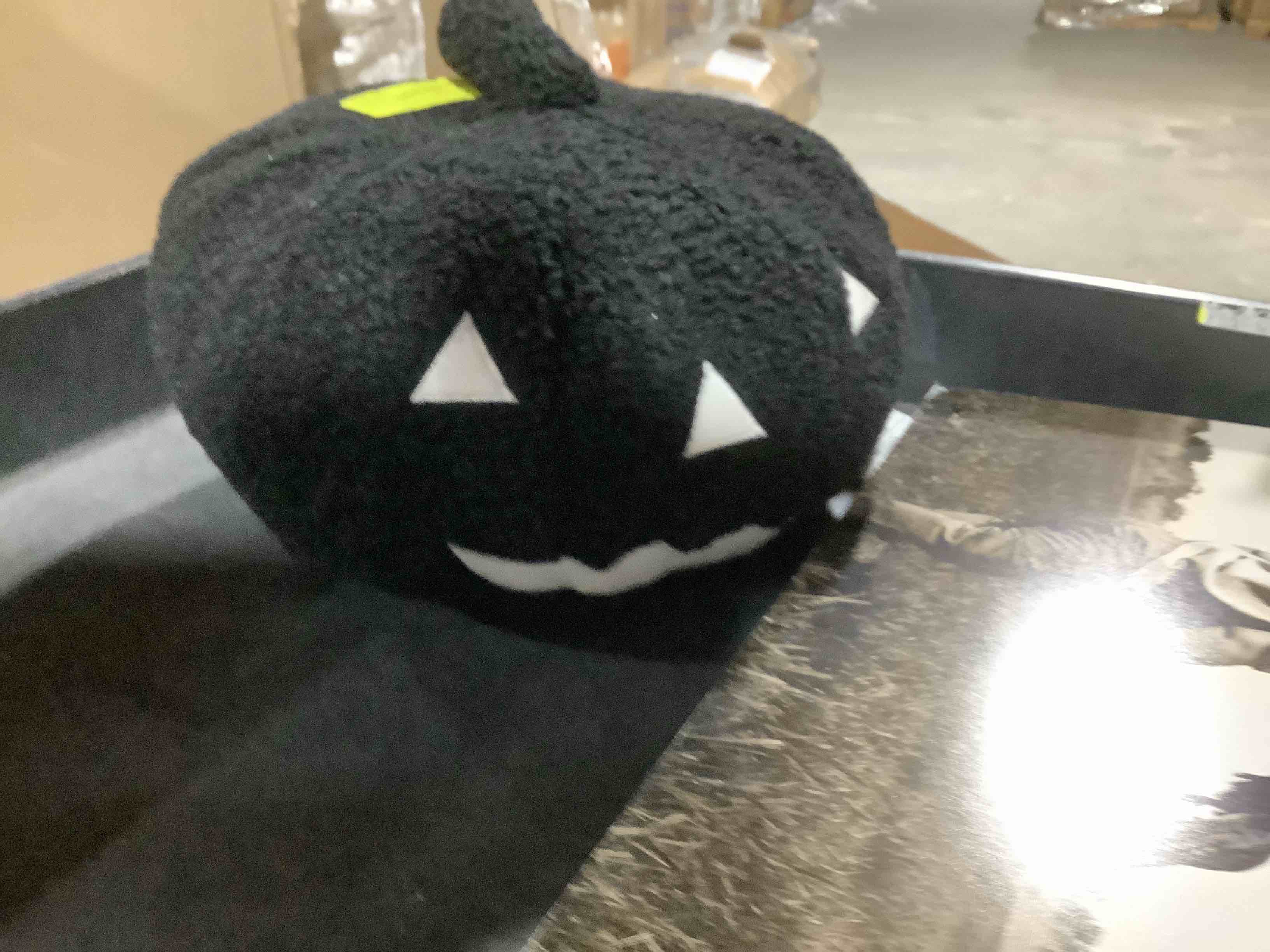 Condition photo showing Good Condition for Plush Jack-o'-Lantern Decorative Pillow, Black & White, 9", Fall by Way To Celebrate