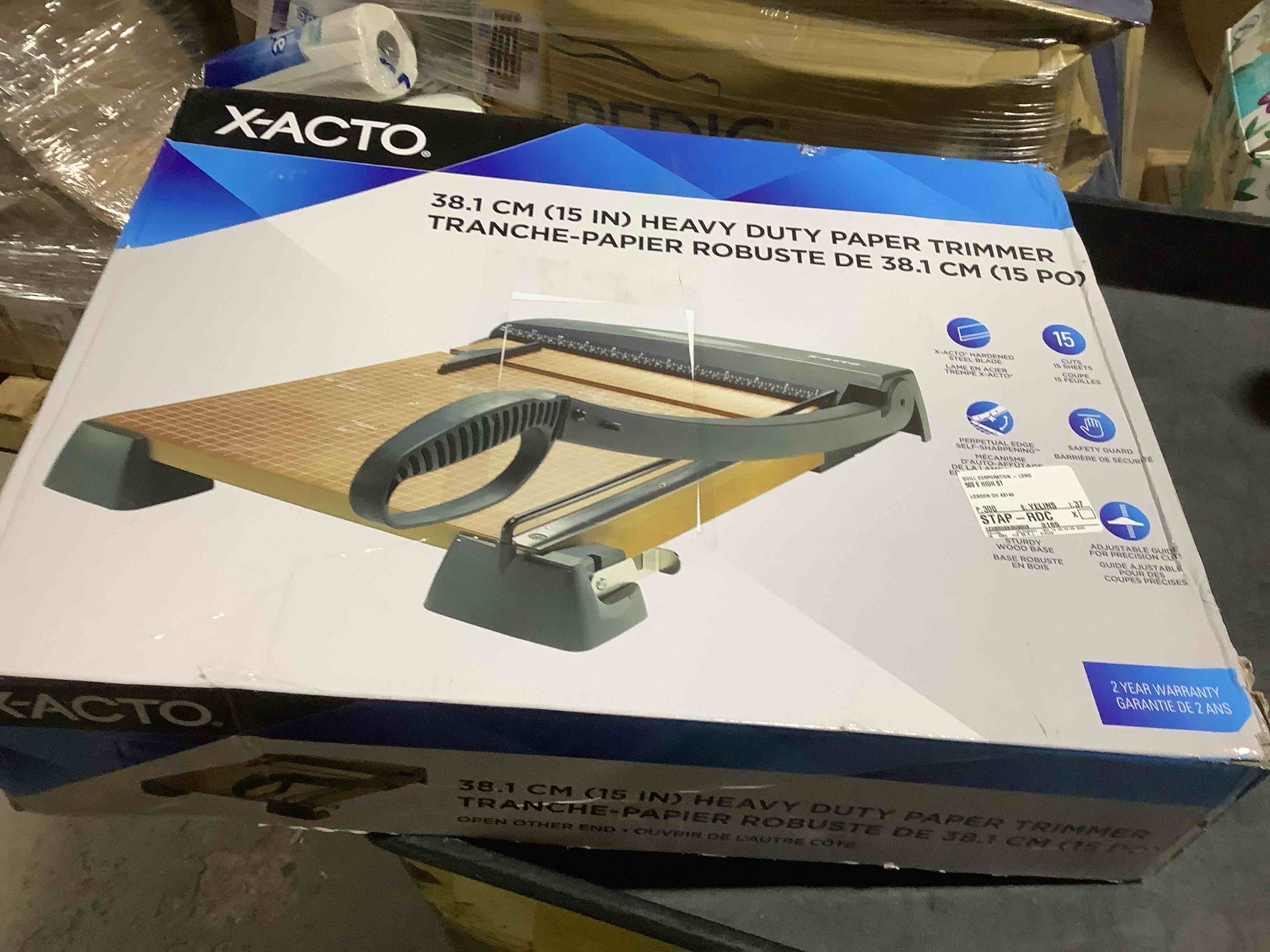 Condition photo showing Good Condition for Hunt Heavy-Duty Wood Base 18-Sheet Trimmer - 15-inch Cut