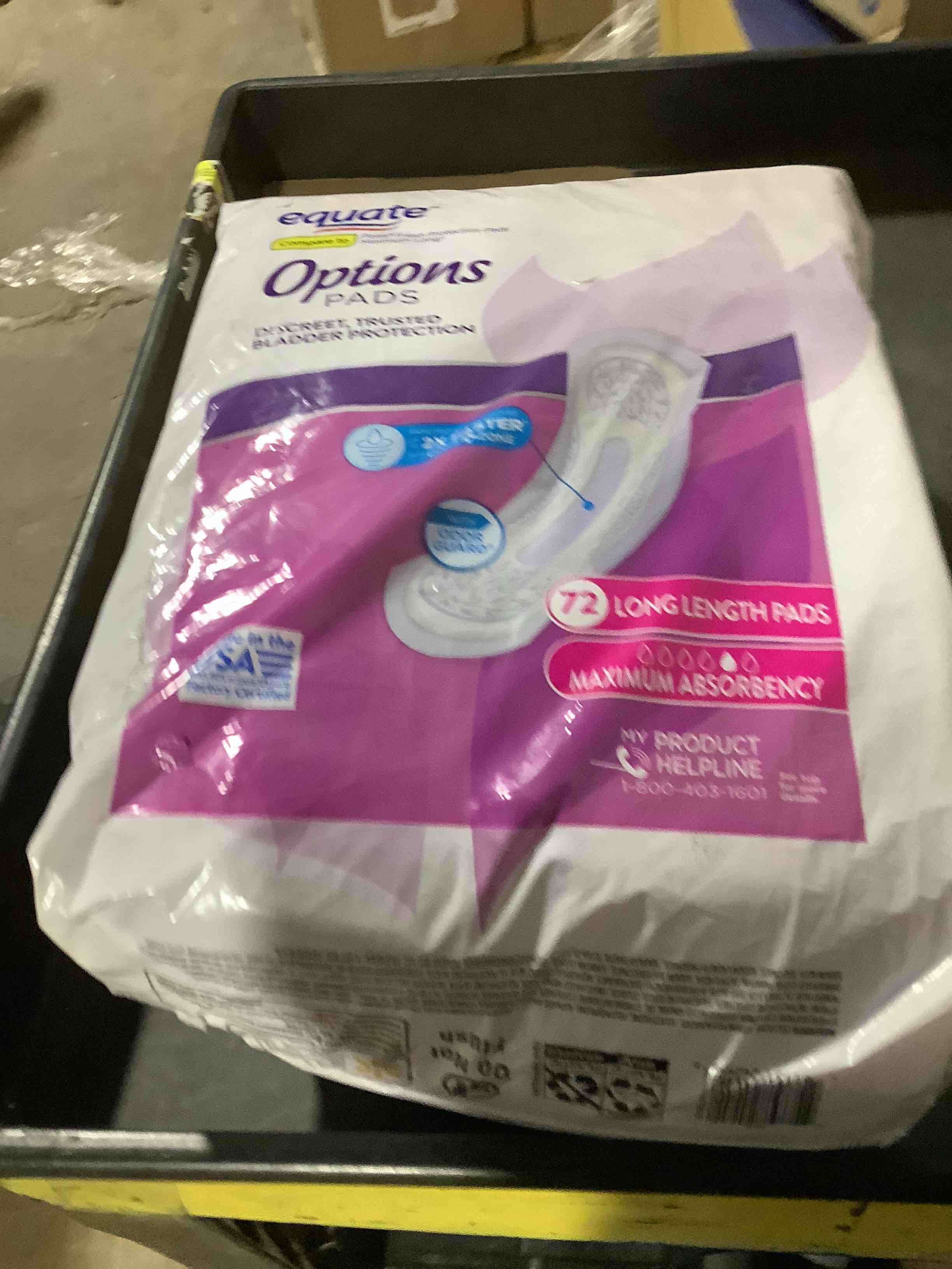 Condition photo showing Good Condition for Equate Options Women s Incontinence Pads  Maximum Absorbency  Long Length (72 Count)