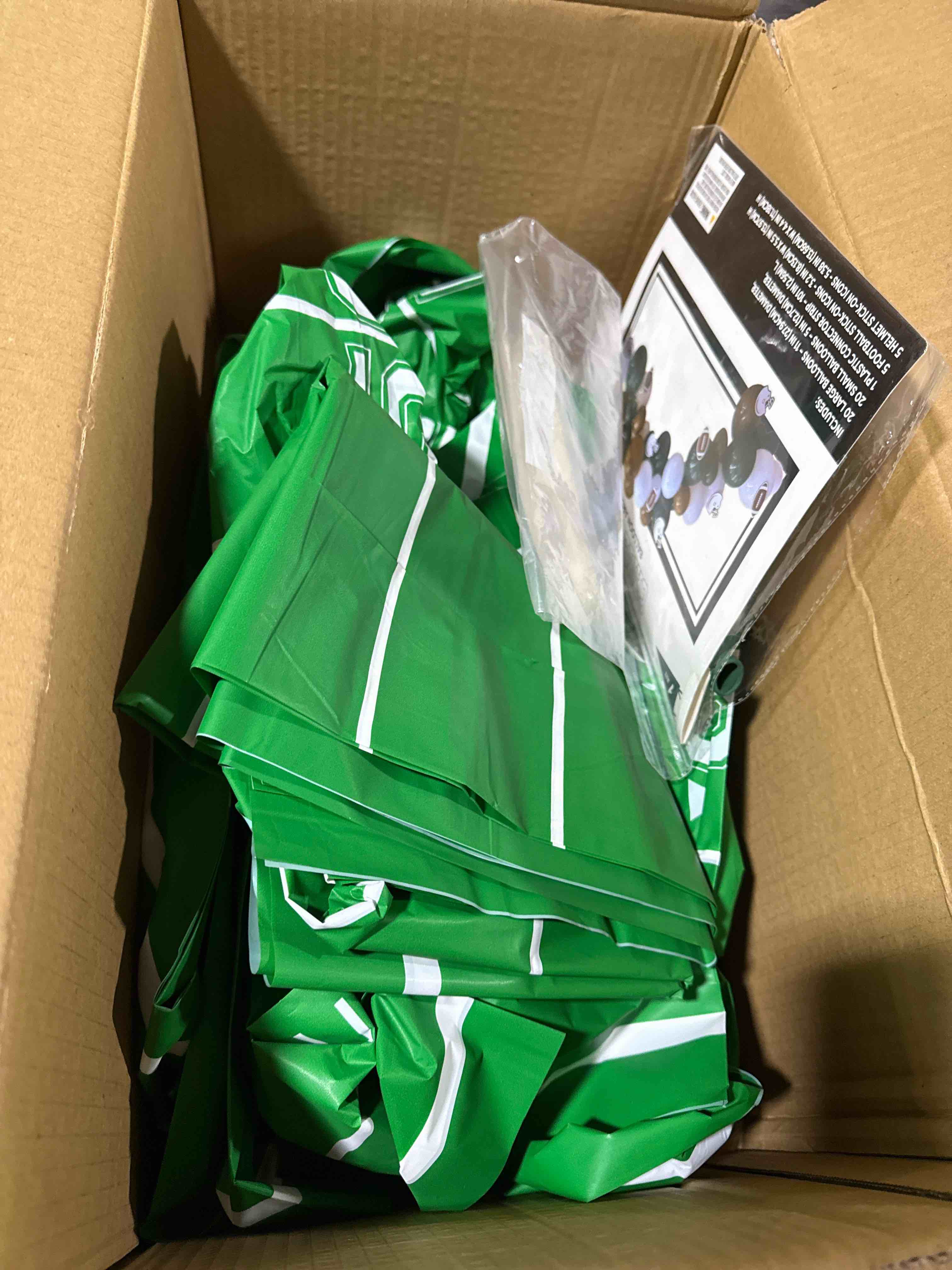 Condition photo showing As Is for Box of Assorted Game Day Decorations 