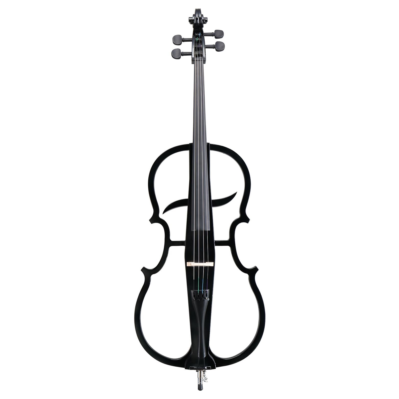 Ceciliec Electric Cello, 4/4 Full Size Silent Cello with Headphone Jack & Carry Bag, Professional Cello for Beginners/Adults 
