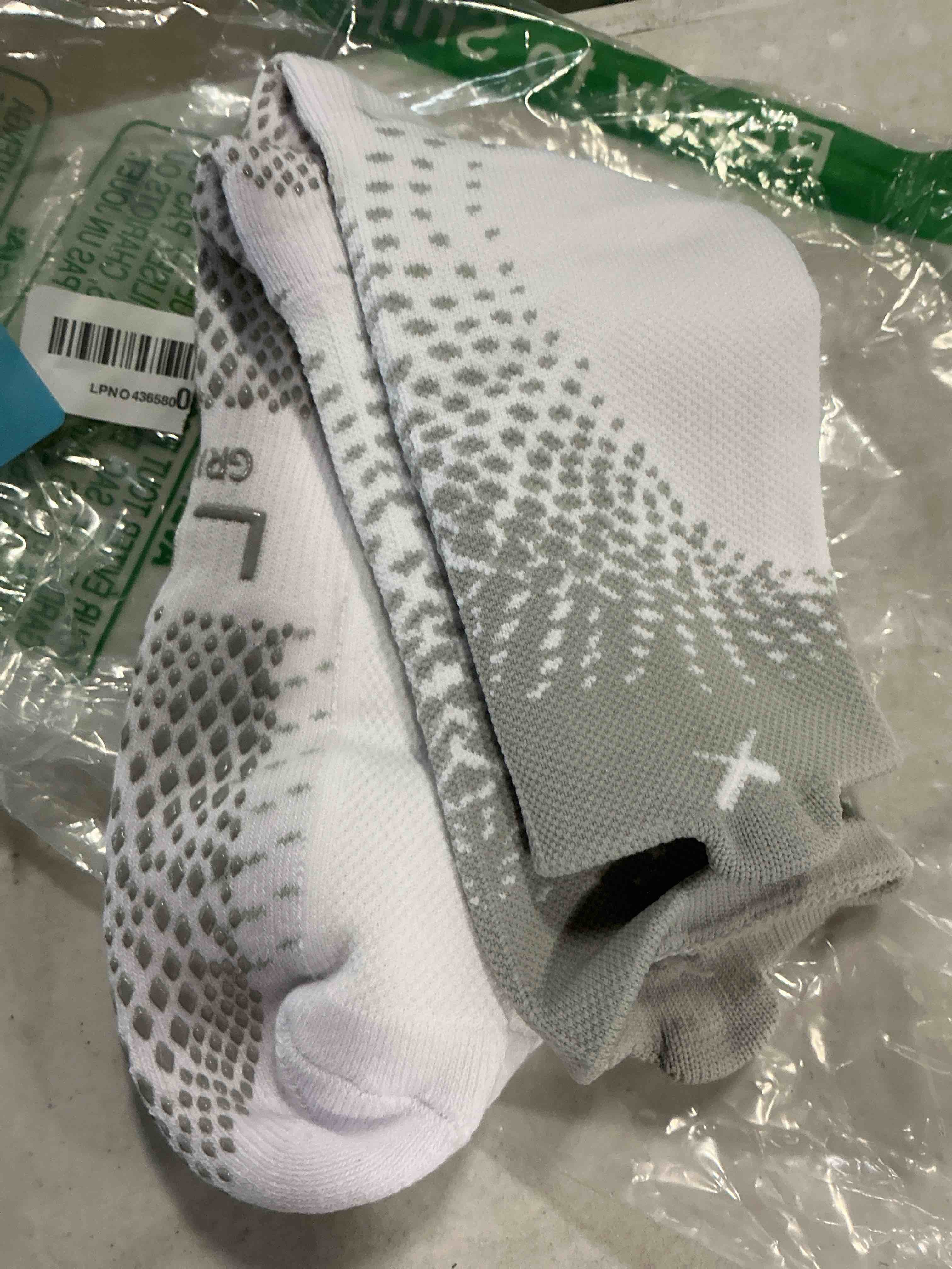 Condition photo showing item condition for SPORT SOCKS - PERFORMANCE GRIP CLEAT SOCKS - WHITE- LUX