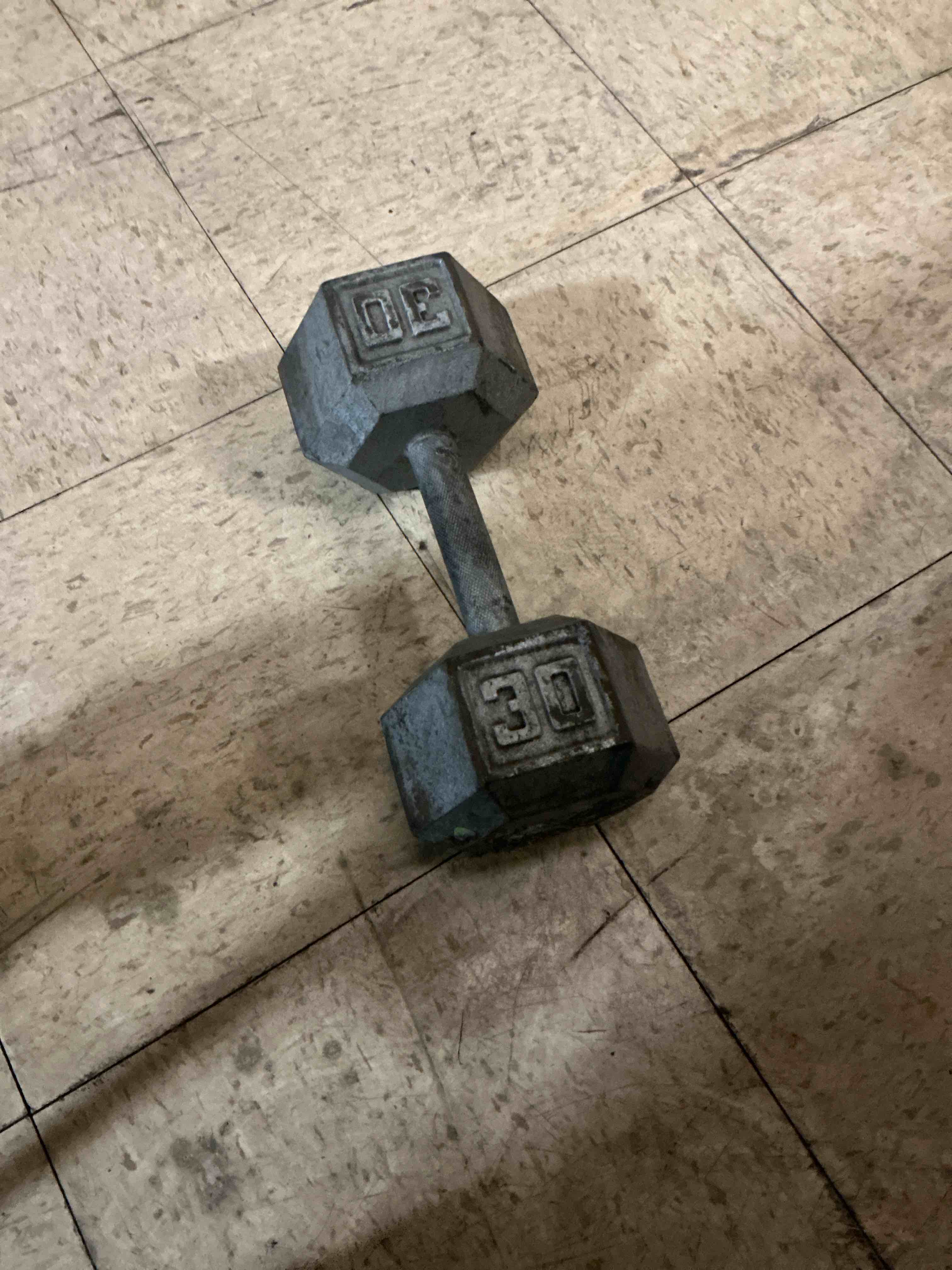 Condition photo showing As Is for Hex Dumbbell w/ Straight Handle 30 lb