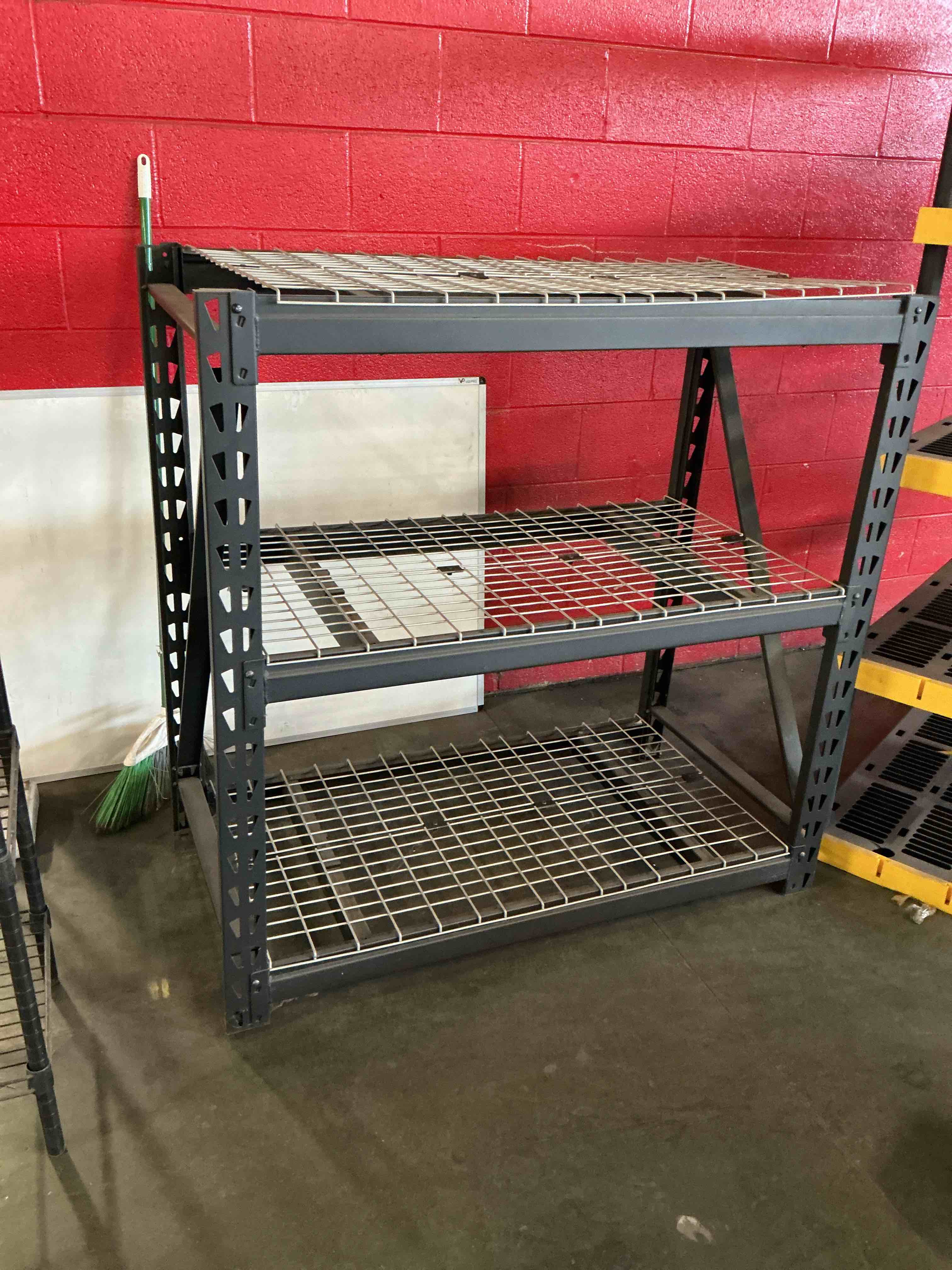 Condition photo showing As Is for Ironton Industrial Shelving Rack, 3 Storage Shelves Steel Construction 3-Tier Rack with 2000-Lb Load Capacity Per Shelf, Garage Storage Rack