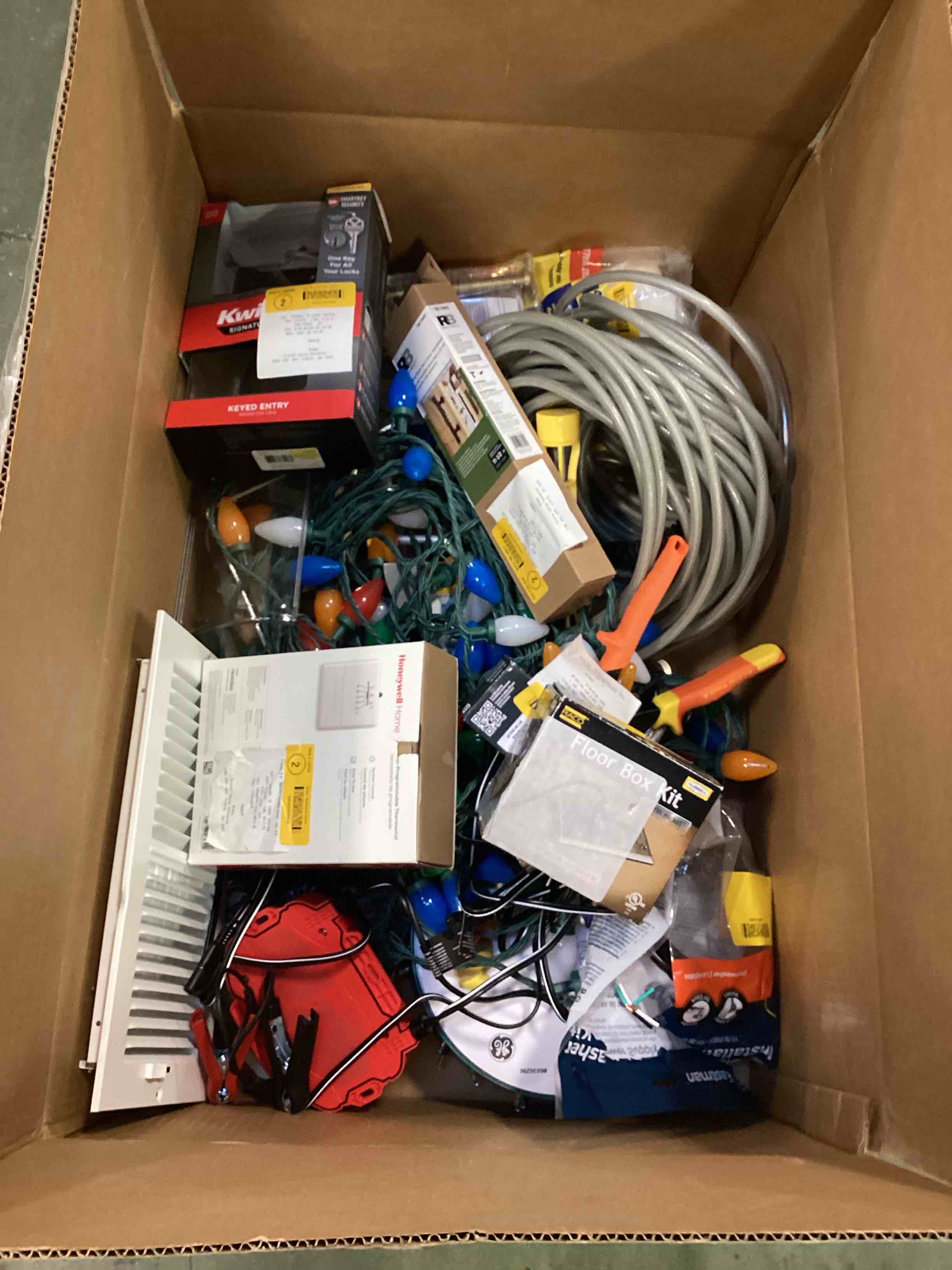 Condition photo showing As Is for Assorted Home Improvement Lot (Small Tools, Screw, Home Accessories, etc.)