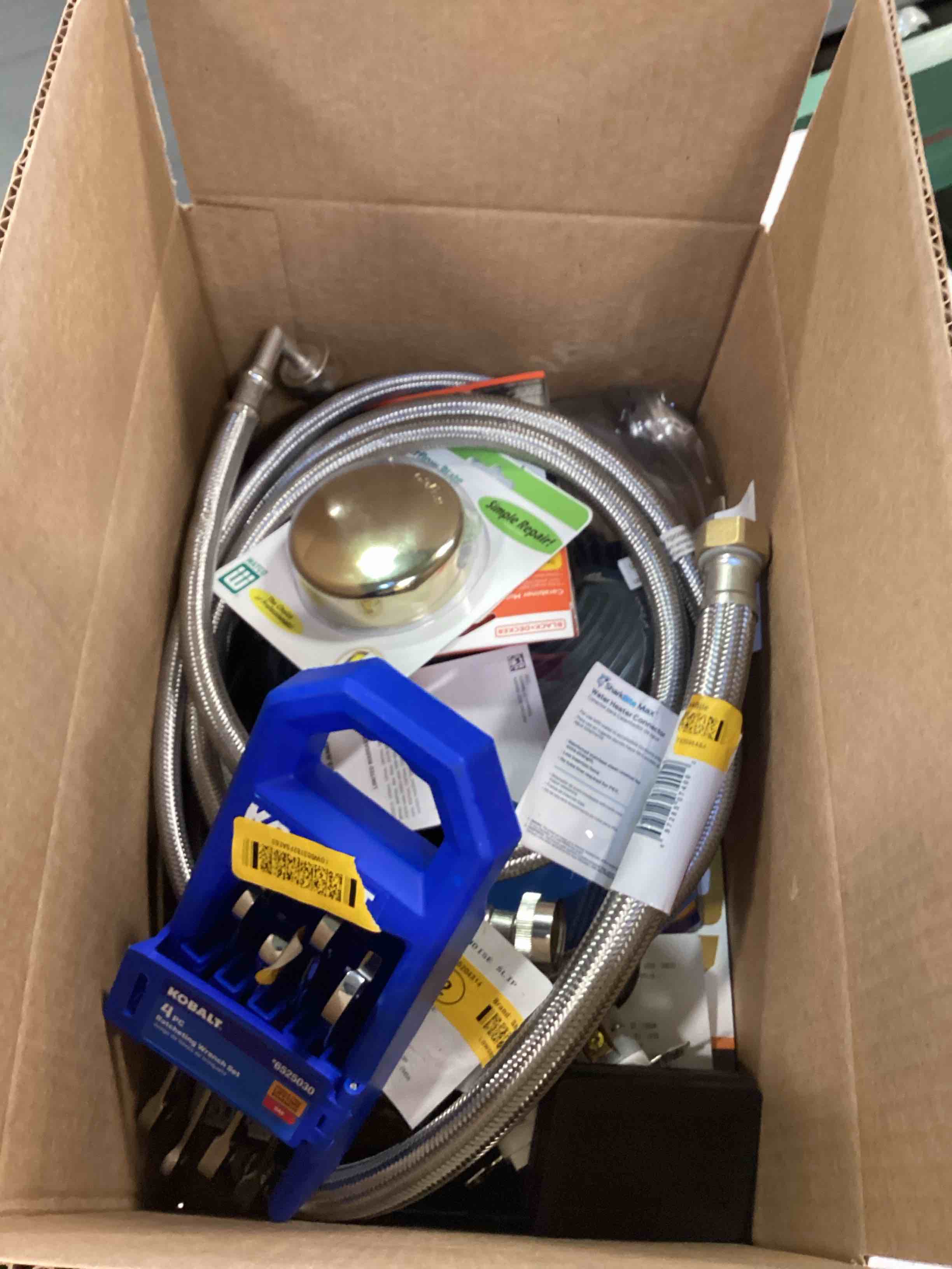 Condition photo showing As Is for Assorted Home Improvement Lot (Small Tools, Screw, Home Accessories, etc.)