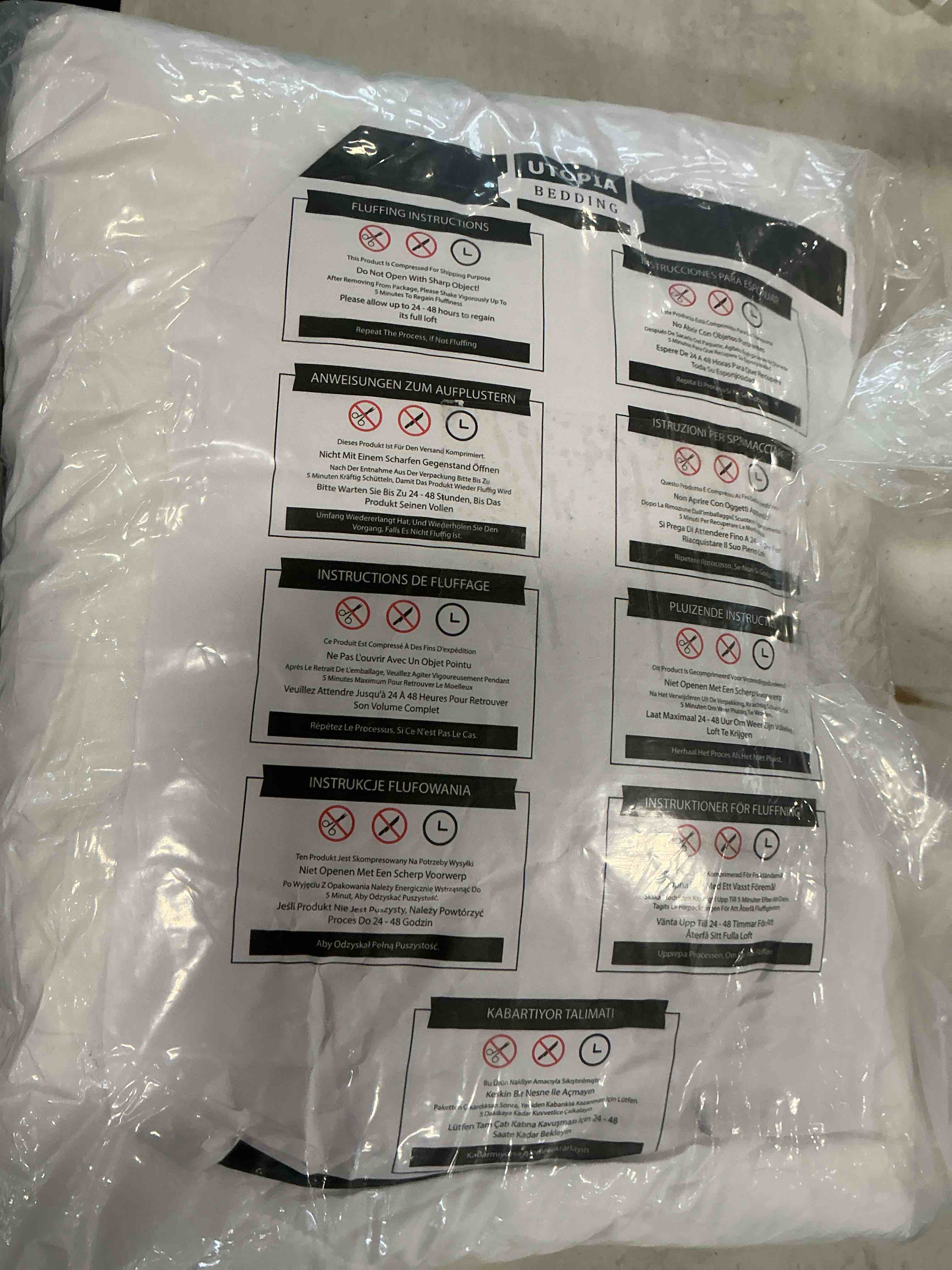 Amazon Basics Down Alternative Pillow for Back Side Sleepers, Medium Density, Standard Size, 26" x 20", 2-Pack, White