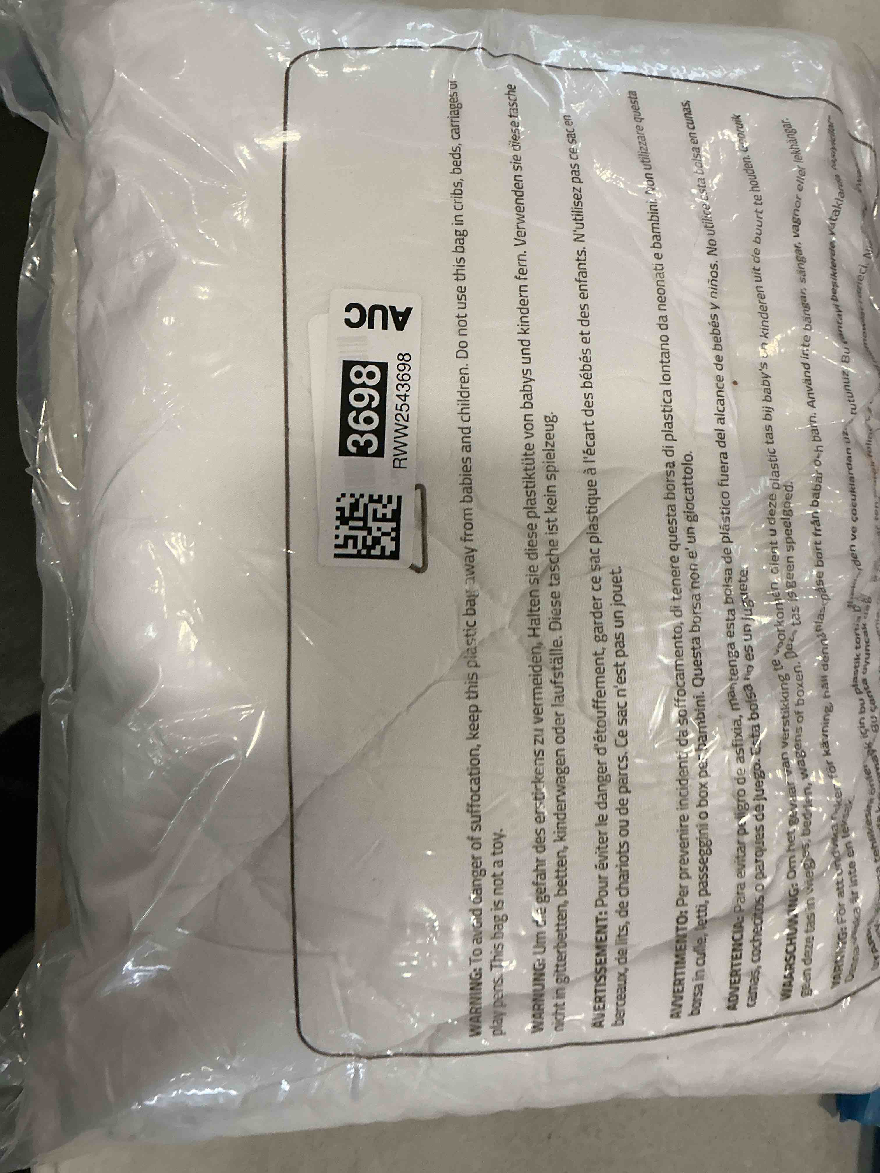 Condition photo showing Good Condition for Amazon Basics Down Alternative Pillow for Back Side Sleepers, Medium Density, Standard Size, 26" x 20", 2-Pack, White