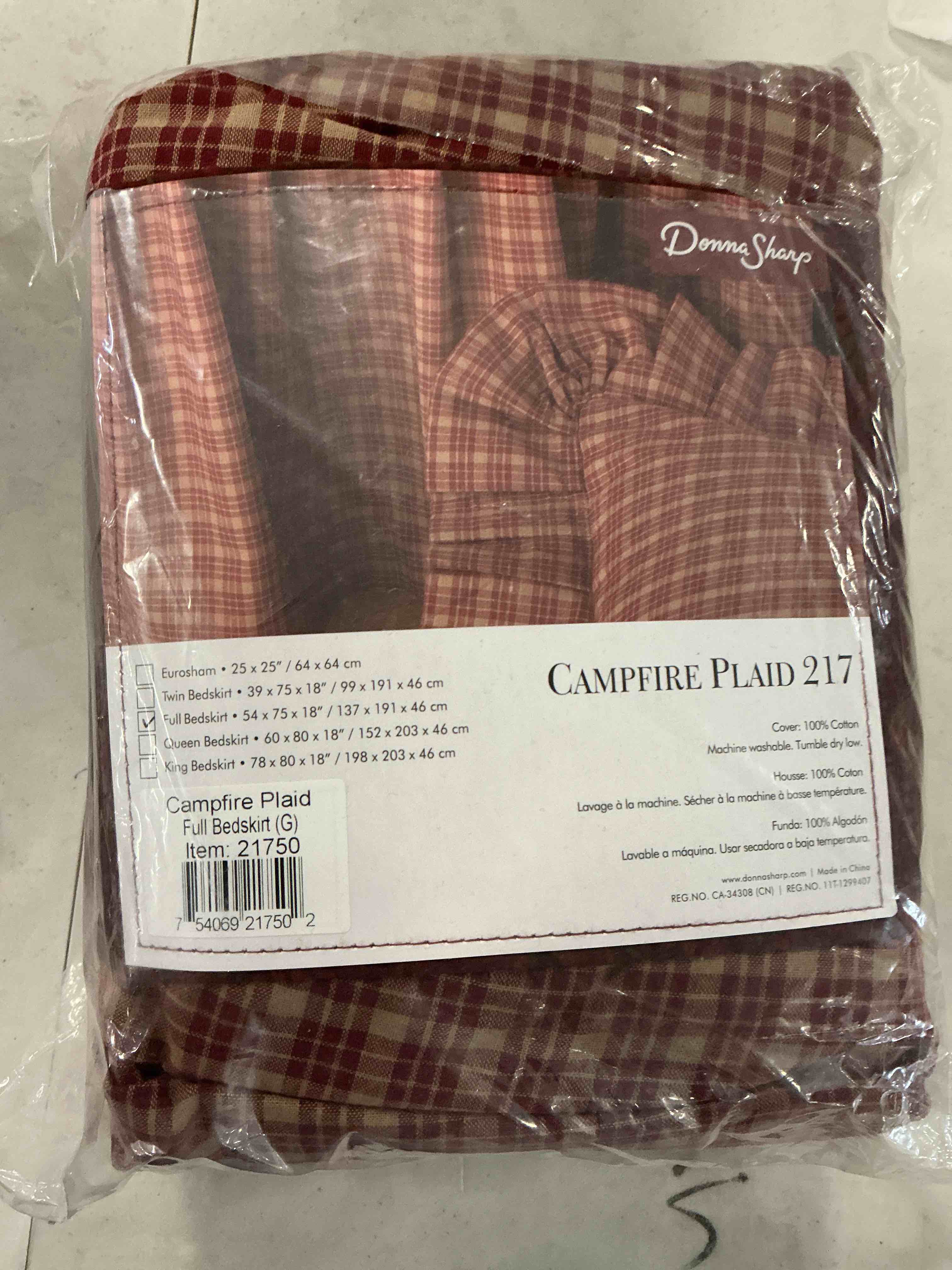 Condition photo showing New/Like New for Full Bedskirt  Campfire Plaid(G)