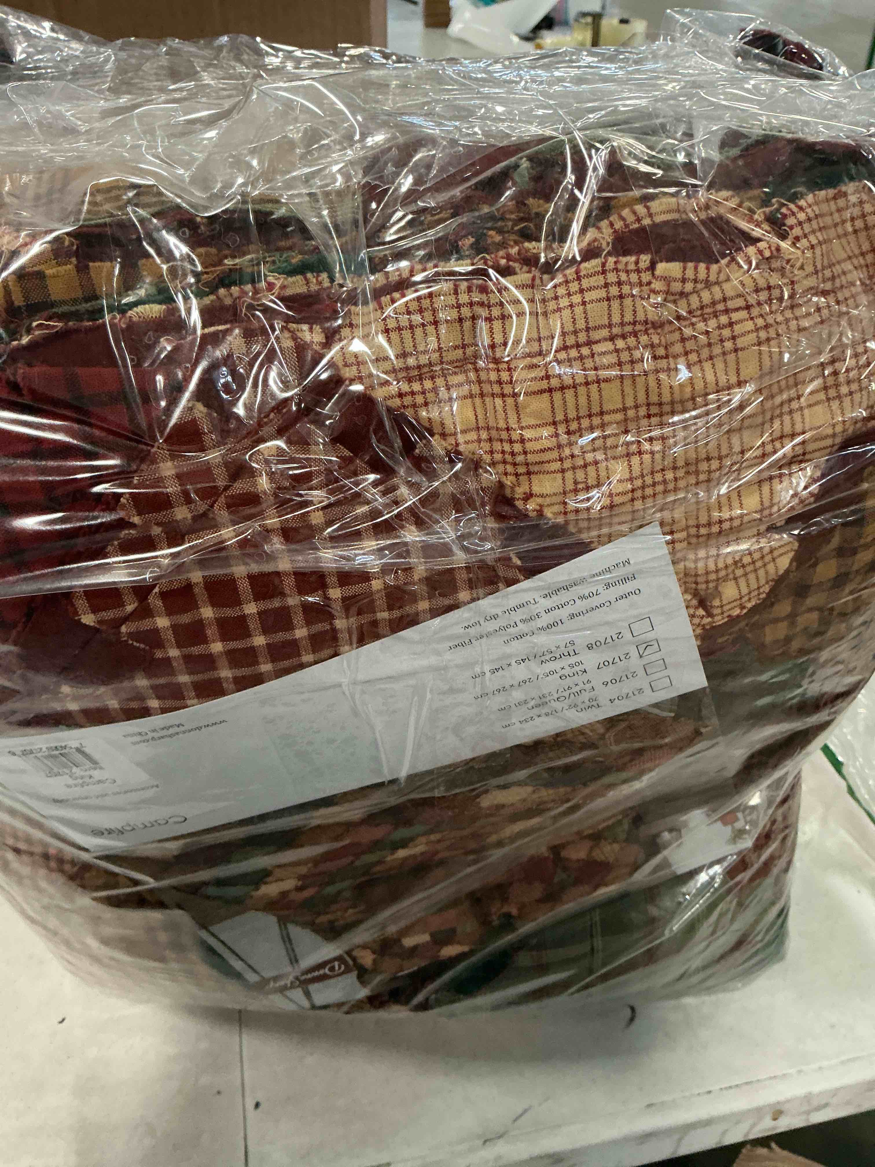 Condition photo showing New/Like New for Donna Sharp Campfire Cotton King Quilt - Lodge Cotton Quilt with Patchwork Pattern - Machine Washable